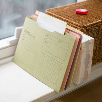 Iplaybox Retro Paper Office Folder, priečinok na spisy A4 s úložným priestorom na poznámky a obálky na účtenky