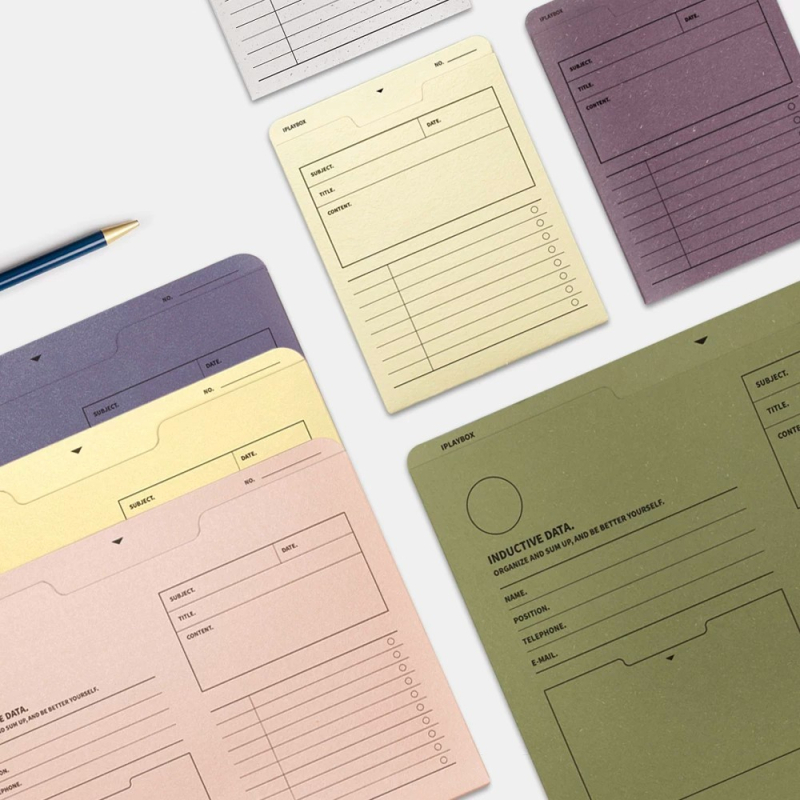 Iplaybox Retro Paper Office Folder, priečinok na spisy A4 s úložným priestorom na poznámky a obálky na účtenky