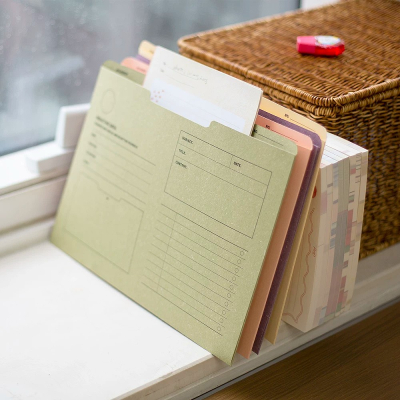 Iplaybox Retro Paper Office Folder, priečinok na spisy A4 s úložným priestorom na poznámky a obálky na účtenky