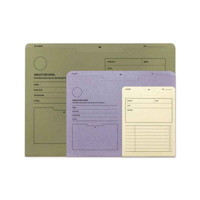 Iplaybox Retro Paper Office Folder, priečinok na spisy A4 s úložným priestorom na poznámky a obálky na účtenky