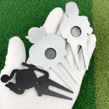 Fém golfszész készlet: divot eszköz, golflabda jelző és mágneses sapkára rögzítő klipsz ajándékdobozban