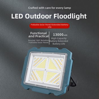 LED vanjski floodlight s tri solarne ploče, baterija velike kapacitete i dugi radni vijek, s kukom
