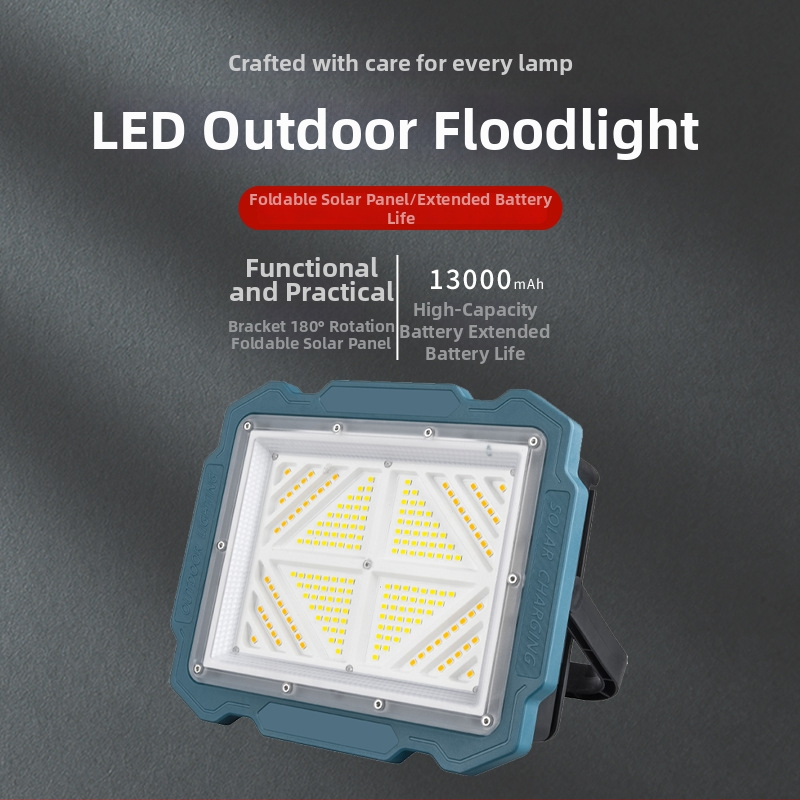 LED vanjski floodlight s tri solarne ploče, baterija velike kapacitete i dugi radni vijek, s kukom