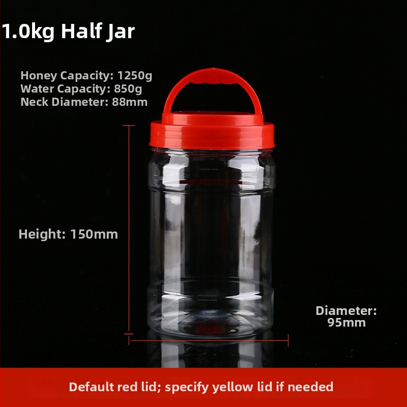 Priehľadná plastová fľaša na med s uzáverom, uzavretá nádoba, do 300 ml