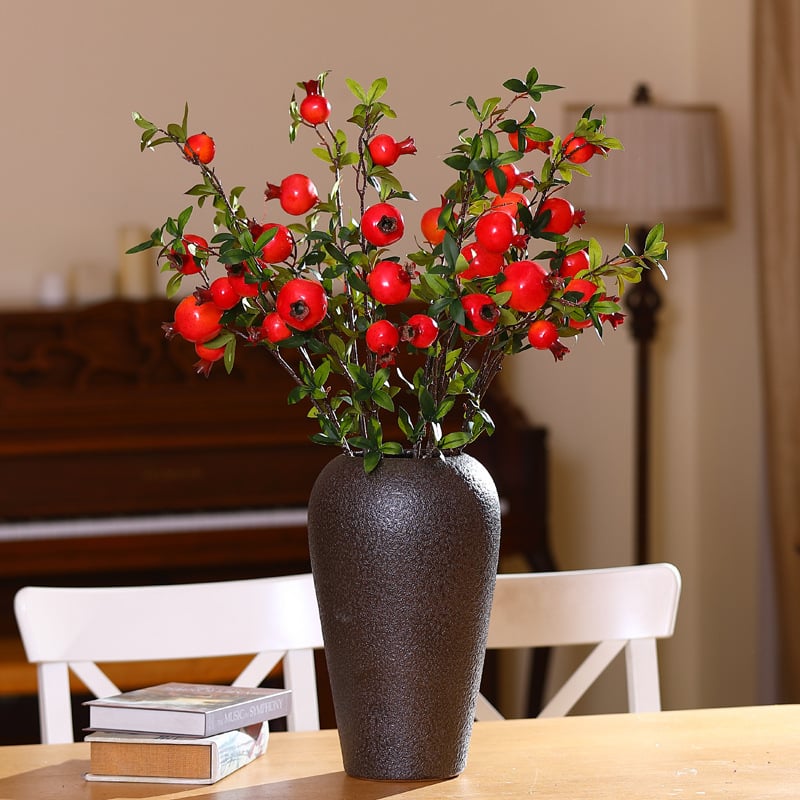Set de 6 fructe din spumă: rodie și persimon, decor pentru sufragerie