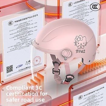 3C-s minősített elektromos kerékpár sisak, új nemzeti szabvány szerint, egész éves használatra, nyári UV-védelem, aranyos rajzfilm-stílus