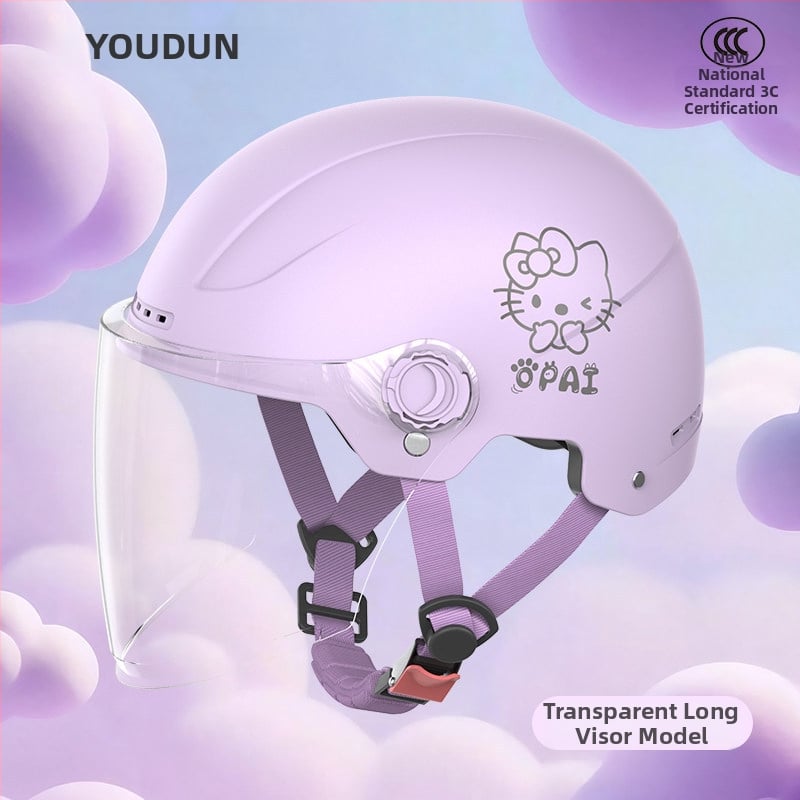 3C-s minősített elektromos kerékpár sisak, új nemzeti szabvány szerint, egész éves használatra, nyári UV-védelem, aranyos rajzfilm-stílus