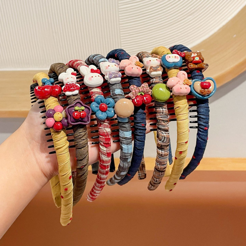 Dječji protuklizni pojas za kosu s Hello Kitty motivom, crtani stil