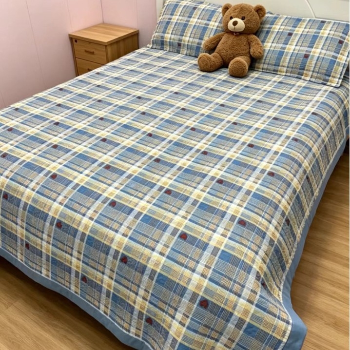 Ultra-soft mosott pamut babágyhoz három darabos készlet, négy évszakos nyomtatás, selymes tapintású