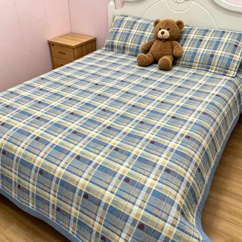 Ultra-soft mosott pamut babágyhoz három darabos készlet, négy évszakos nyomtatás, selymes tapintású