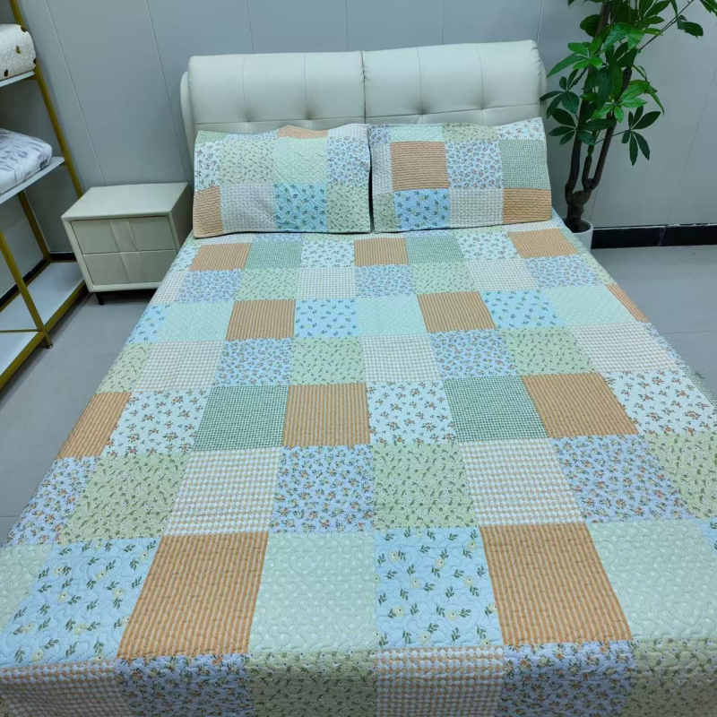 Ultra-soft mosott pamut babágyhoz három darabos készlet, négy évszakos nyomtatás, selymes tapintású