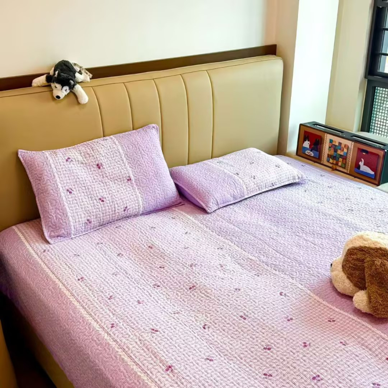 Ultra-soft mosott pamut babágyhoz három darabos készlet, négy évszakos nyomtatás, selymes tapintású