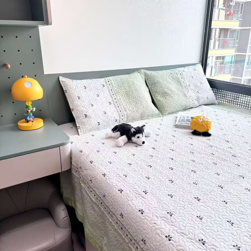 Ultra-soft mosott pamut babágyhoz három darabos készlet, négy évszakos nyomtatás, selymes tapintású