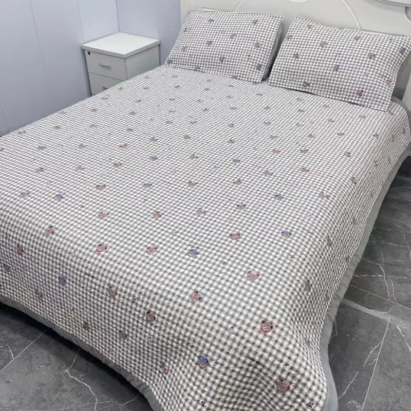 Ultra-soft mosott pamut babágyhoz három darabos készlet, négy évszakos nyomtatás, selymes tapintású