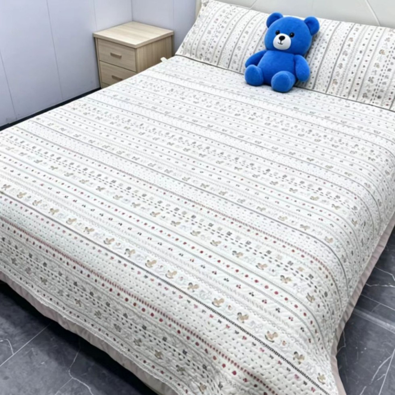 Ultra-soft mosott pamut babágyhoz három darabos készlet, négy évszakos nyomtatás, selymes tapintású