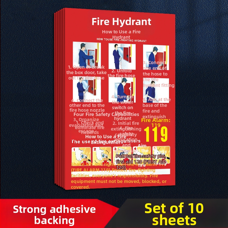 Σήμανση πυροσβεστήρα με αυτοκόλλητο και οδηγίες χρήσης για το ντουλάπι πυροσβεστήρα и τον τοίχο