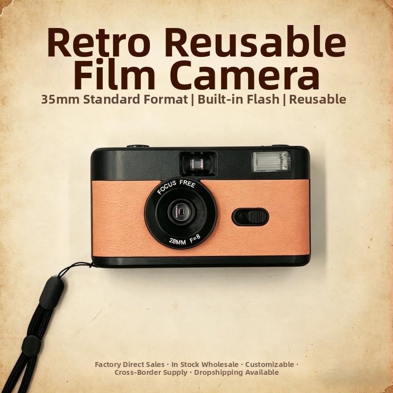 35mm κάμερα φιλμ σε παστέλ χρώματα, πλήρως χειροκίνητη, σταθερός φακός, ρετρό σχεδίαση