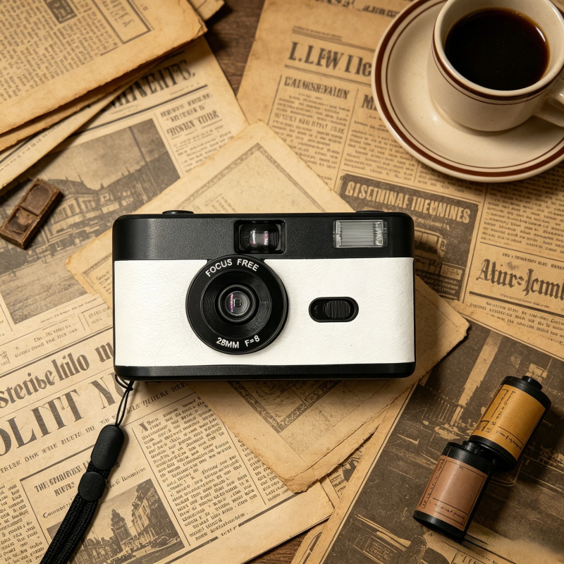 35mm κάμερα φιλμ σε παστέλ χρώματα, πλήρως χειροκίνητη, σταθερός φακός, ρετρό σχεδίαση