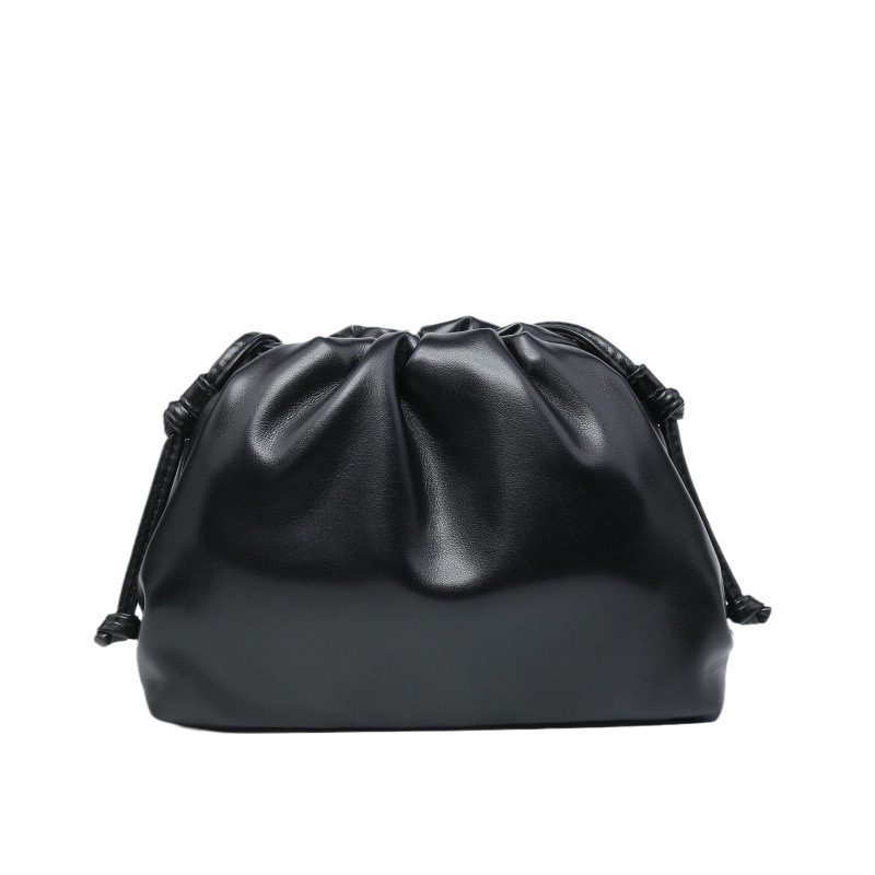 Ženska torba s dizajnom oblaka, francuski stil, plisirana dumpling torba, mekana PU koža, srednje veličine, clutch/ramena torba