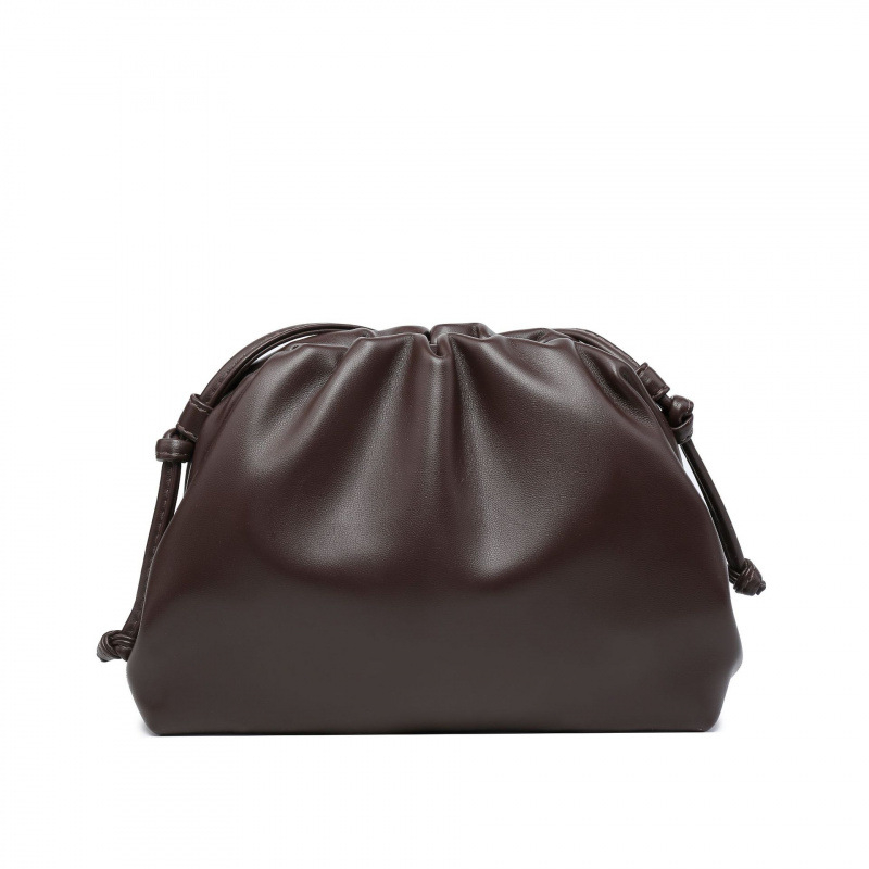 Ženska torba s dizajnom oblaka, francuski stil, plisirana dumpling torba, mekana PU koža, srednje veličine, clutch/ramena torba