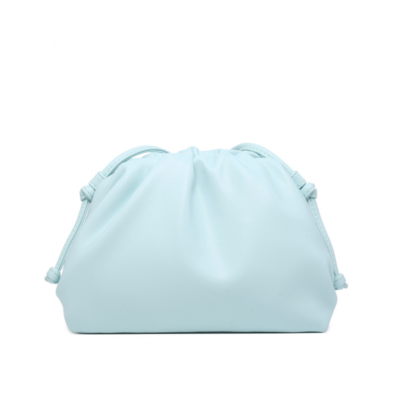 Ženska torba s dizajnom oblaka, francuski stil, plisirana dumpling torba, mekana PU koža, srednje veličine, clutch/ramena torba