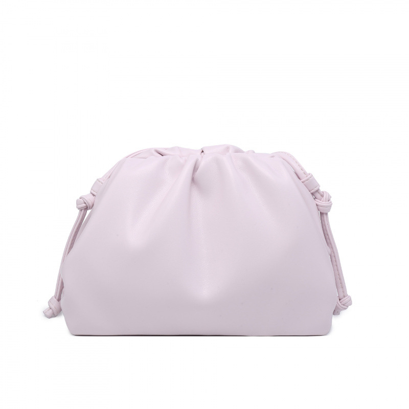 Ženska torba s dizajnom oblaka, francuski stil, plisirana dumpling torba, mekana PU koža, srednje veličine, clutch/ramena torba