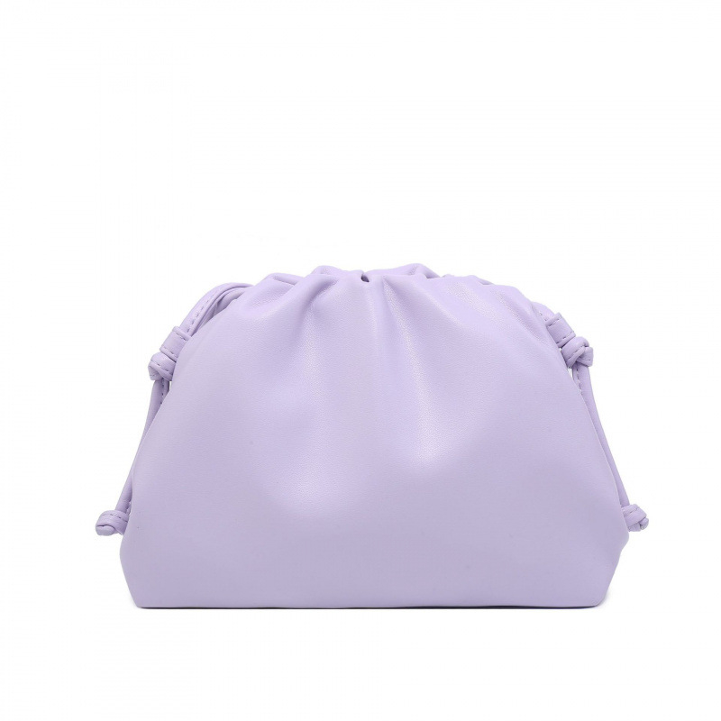 Ženska torba s dizajnom oblaka, francuski stil, plisirana dumpling torba, mekana PU koža, srednje veličine, clutch/ramena torba
