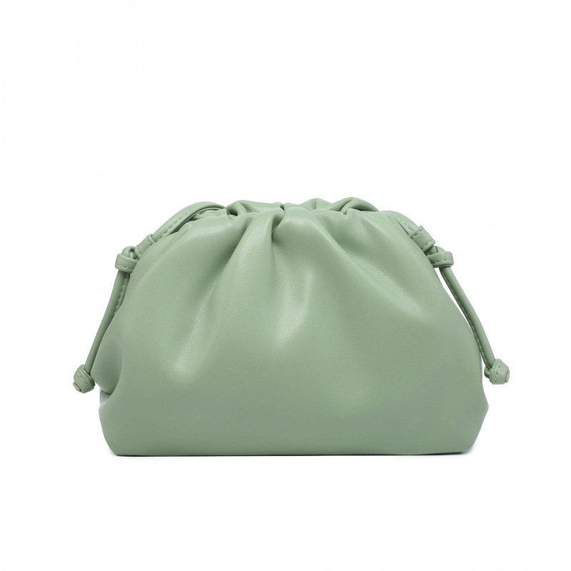 Ženska torba s dizajnom oblaka, francuski stil, plisirana dumpling torba, mekana PU koža, srednje veličine, clutch/ramena torba