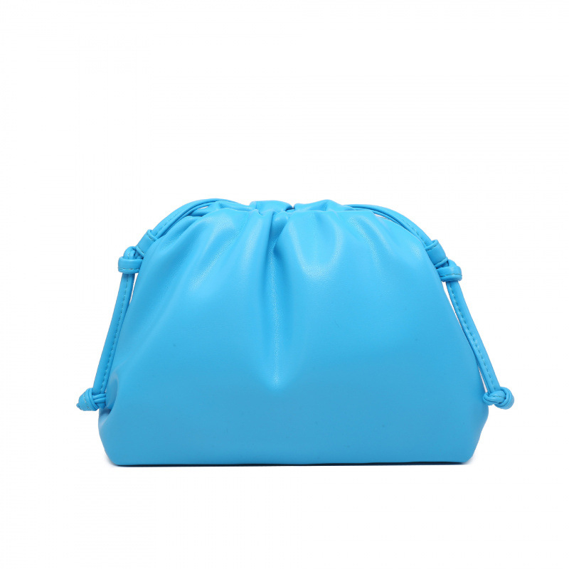 Ženska torba s dizajnom oblaka, francuski stil, plisirana dumpling torba, mekana PU koža, srednje veličine, clutch/ramena torba