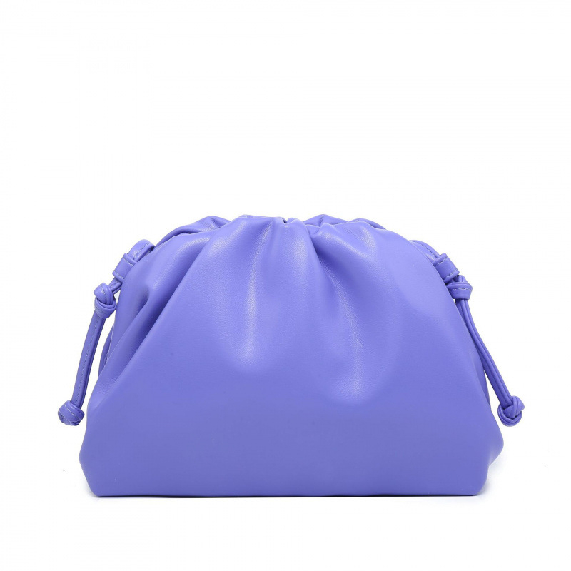 Ženska torba s dizajnom oblaka, francuski stil, plisirana dumpling torba, mekana PU koža, srednje veličine, clutch/ramena torba