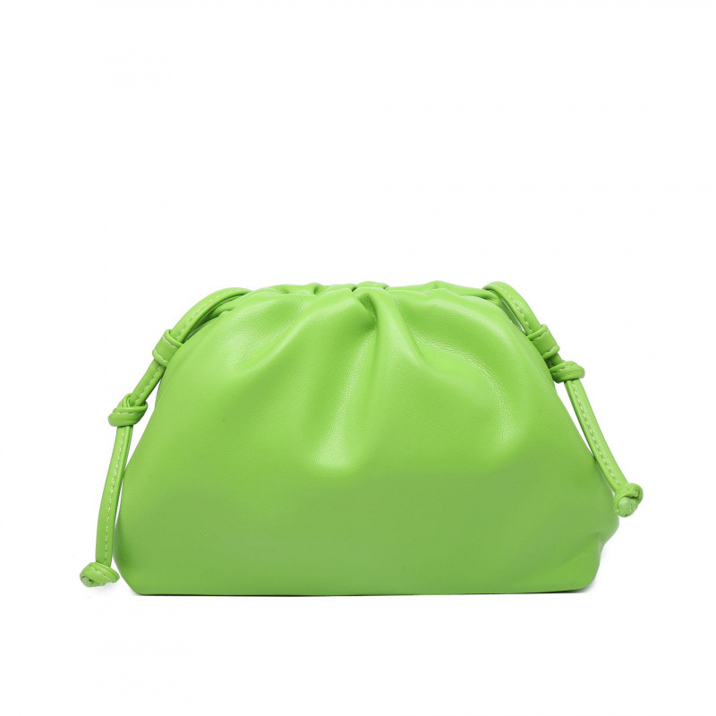 Ženska torba s dizajnom oblaka, francuski stil, plisirana dumpling torba, mekana PU koža, srednje veličine, clutch/ramena torba