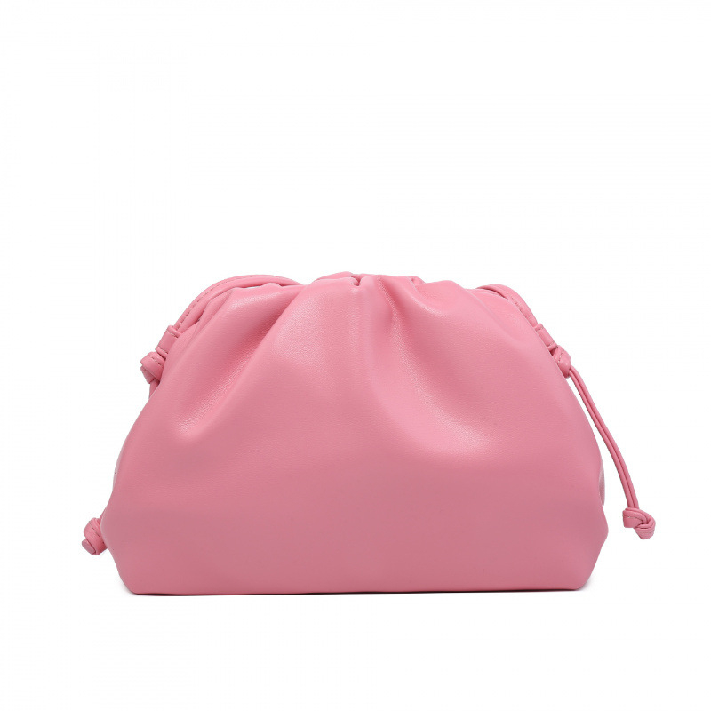 Ženska torba s dizajnom oblaka, francuski stil, plisirana dumpling torba, mekana PU koža, srednje veličine, clutch/ramena torba