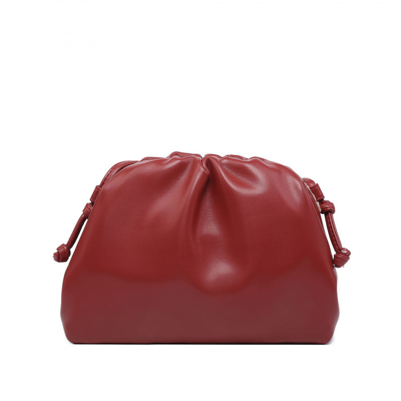 Ženska torba s dizajnom oblaka, francuski stil, plisirana dumpling torba, mekana PU koža, srednje veličine, clutch/ramena torba