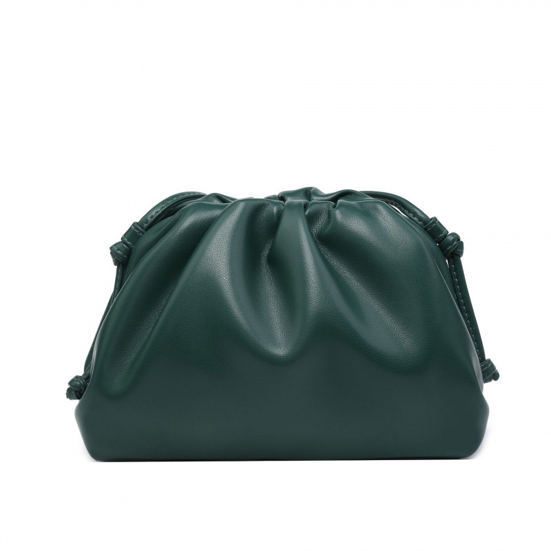 Ženska torba s dizajnom oblaka, francuski stil, plisirana dumpling torba, mekana PU koža, srednje veličine, clutch/ramena torba