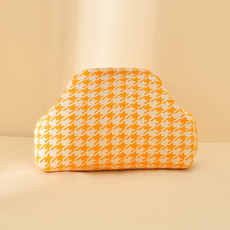 Geantă din tricot în formă de nor pentru cosmetice, aspect sofisticat, țesătură de înaltă calitate, stil modern și minimalist, portabilă, cu spațiu mare de depozitare
