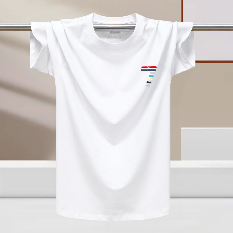Muški kratki rukav T-shirt od pamuka i ledene svile, crvena, udoban ležeran kroj, za ljeto, veći broj, rastezljiv