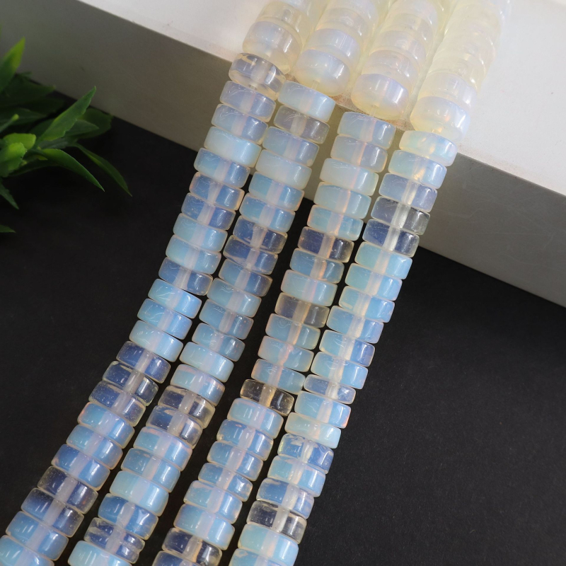 Prirodno kamenje 4x10 i 6x12 — pravokutni distanceri i okrugle disk perle za DIY narukvice