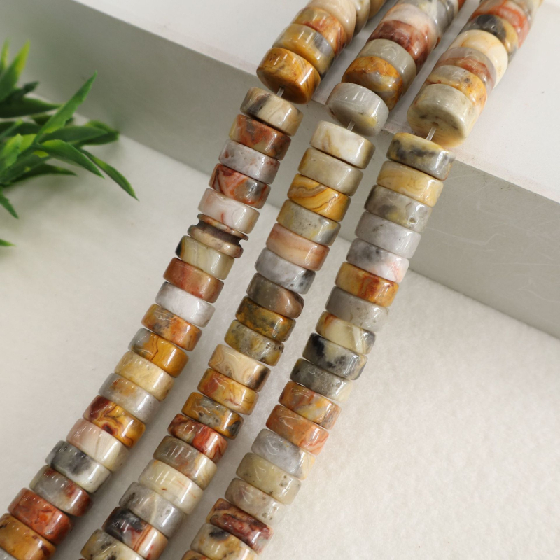 Prirodno kamenje 4x10 i 6x12 — pravokutni distanceri i okrugle disk perle za DIY narukvice