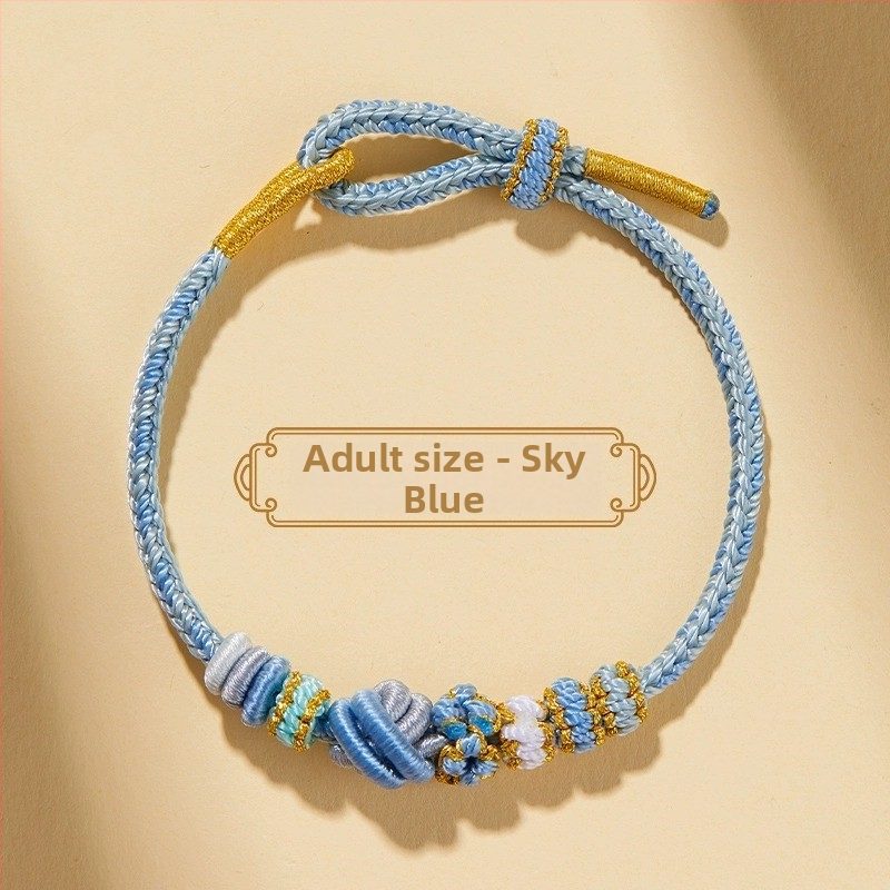 Brăţară DIY ţesută din sfoară roşie, unisex, cu accesoriu în ton aur (semi-finisat)
