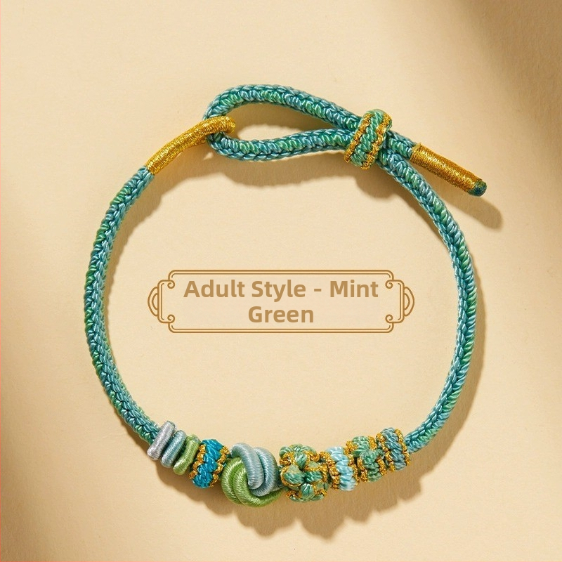 Brăţară DIY ţesută din sfoară roşie, unisex, cu accesoriu în ton aur (semi-finisat)