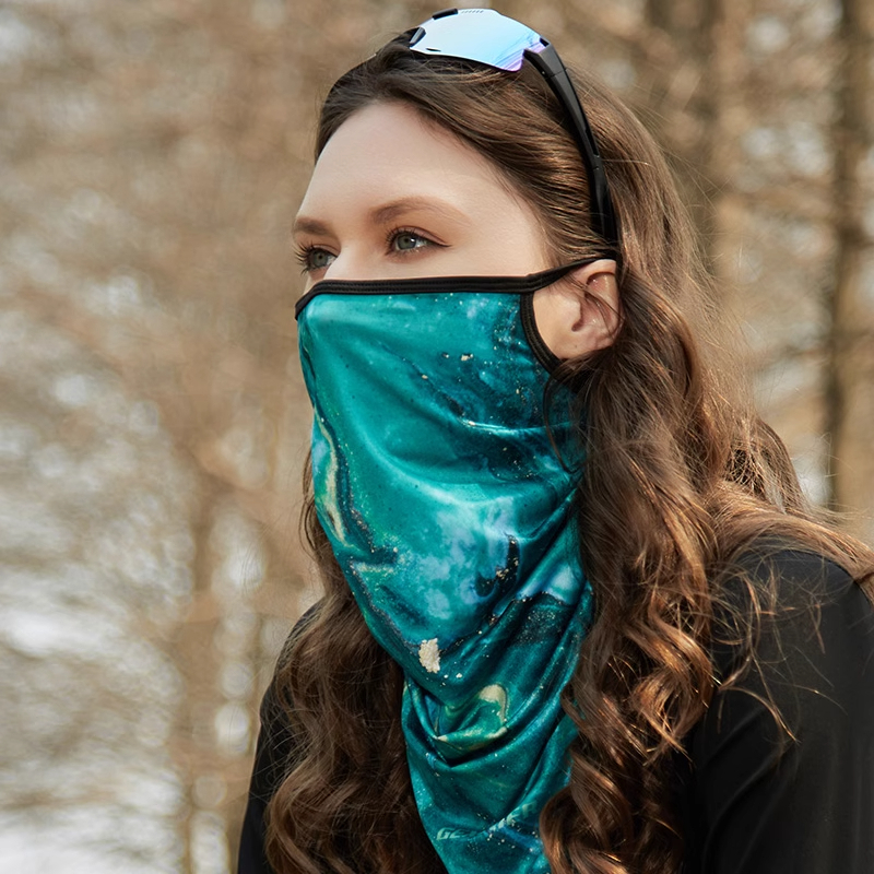 Napvédelmi teljes arcmaszk fülhurokkal, vékony ice silk fejkendő és nyakmelegítő szabadtéri sportokhoz