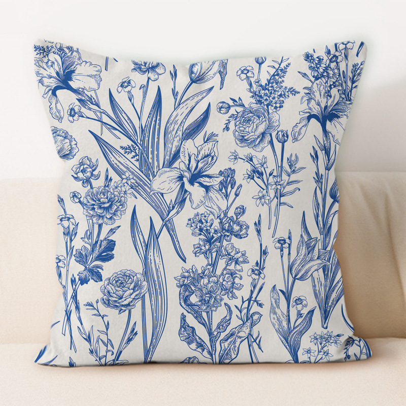 Poťah na vankúš s klasickým vzorom, európsky a severský štýl, plyšová látka na domácu pohovku