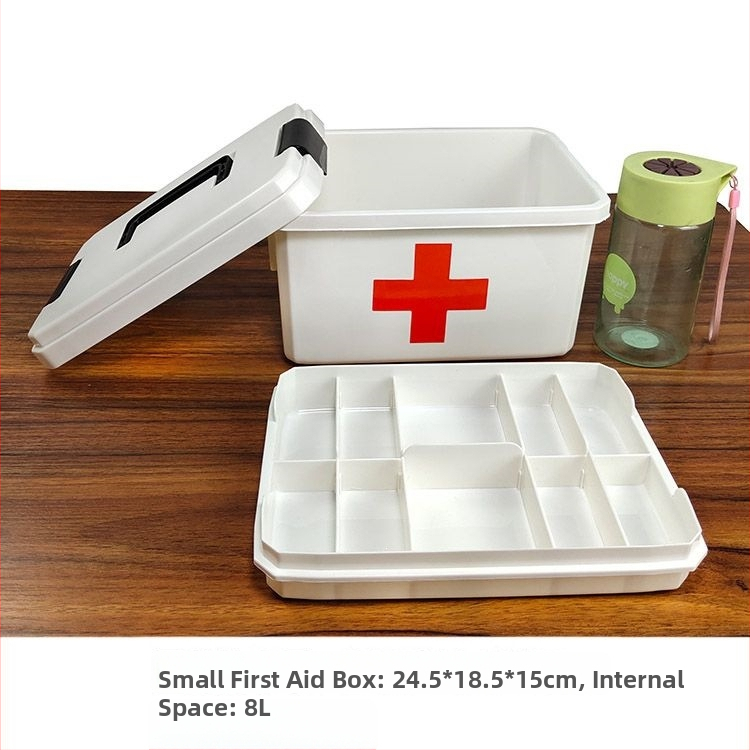Cutie de medicamente pentru uz casnic, în dimensiuni mari și mici, trusă de prim ajutor cu măști, spațiu de depozitare multi-strat pentru familie, elevi și grădiniță.