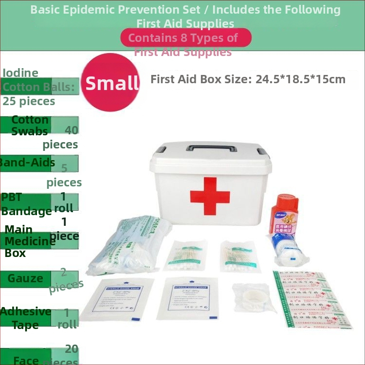 Cutie de medicamente pentru uz casnic, în dimensiuni mari și mici, trusă de prim ajutor cu măști, spațiu de depozitare multi-strat pentru familie, elevi și grădiniță.