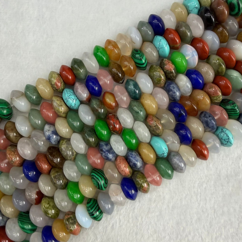 6x12 mm prirodne ahat Perle u obliku UFO-a, perle za abakus, dodaci za DIY nakita, materijali, gumbi, poluproizvodi