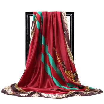 Gaohe svilen šal, kvadratni 90 cm uzorom lancem, europsko-američka moda, retro stil za žene