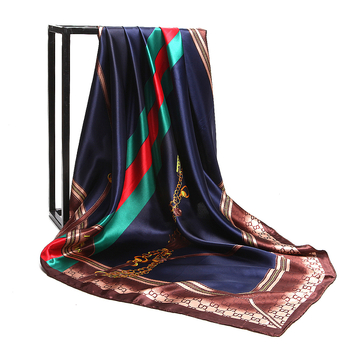 Gaohe svilen šal, kvadratni 90 cm uzorom lancem, europsko-američka moda, retro stil za žene