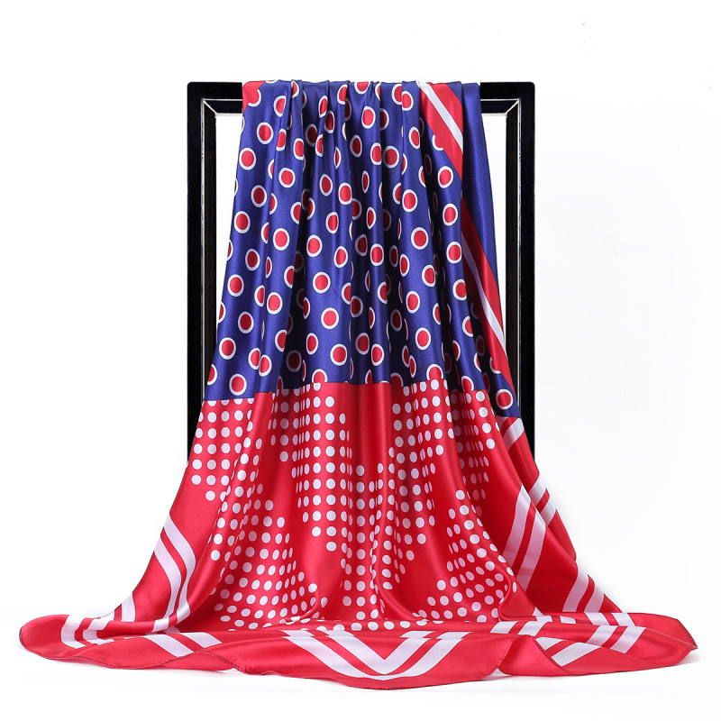 Gaohe svilen šal, kvadratni 90 cm uzorom lancem, europsko-američka moda, retro stil za žene
