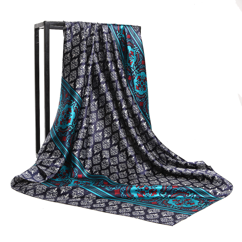 Gaohe svilen šal, kvadratni 90 cm uzorom lancem, europsko-američka moda, retro stil za žene