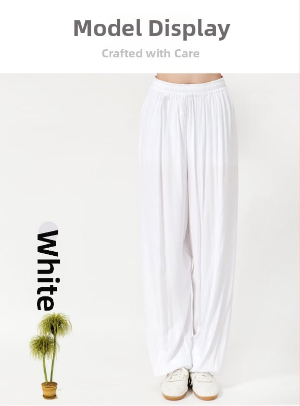 Pantaloni Tai Chi pentru femei și bărbați, material vară coton-satén, pentru exerciții matinale, spectacole și antrenament de arte marțiale, purtare acasă, stil lantern